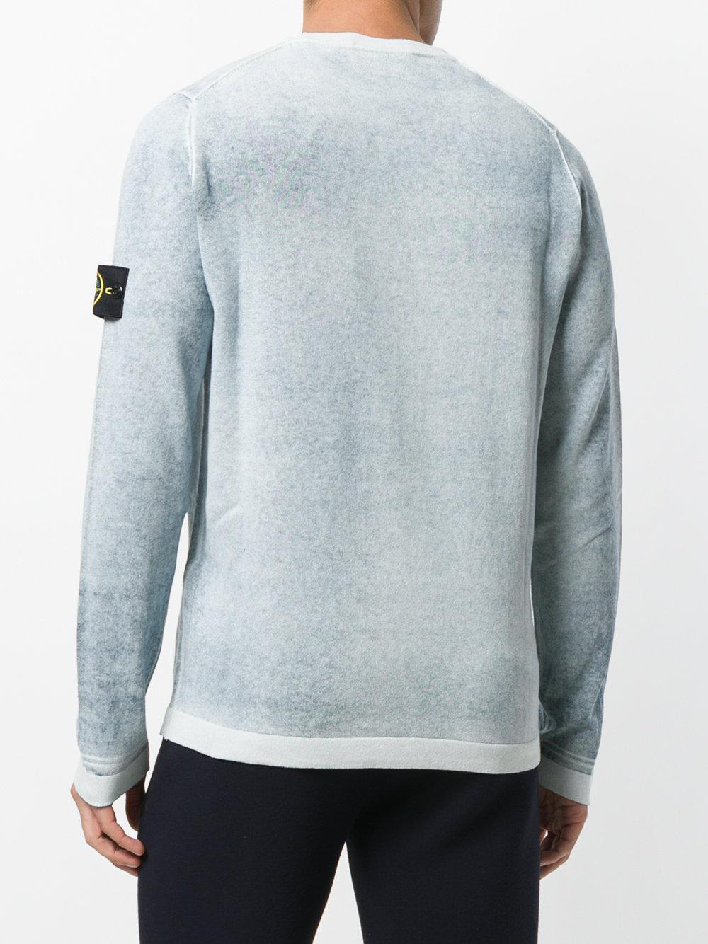 stone island hand sprayed cotton crew knit