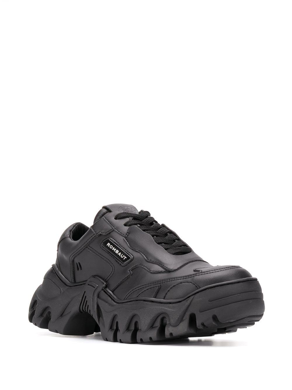 black chunky platform sneakers