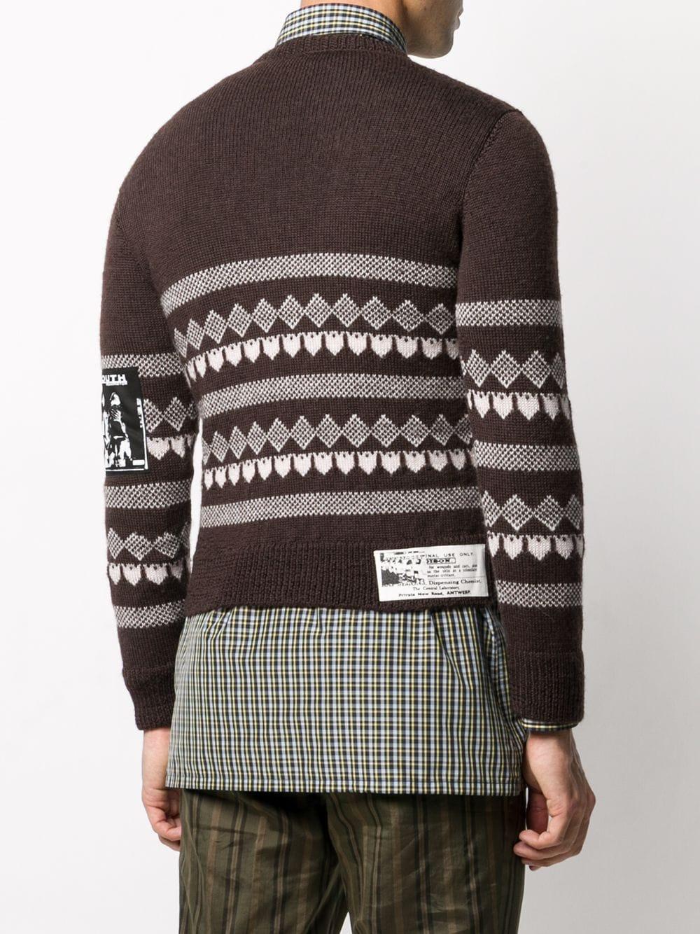 brown v neck jumper