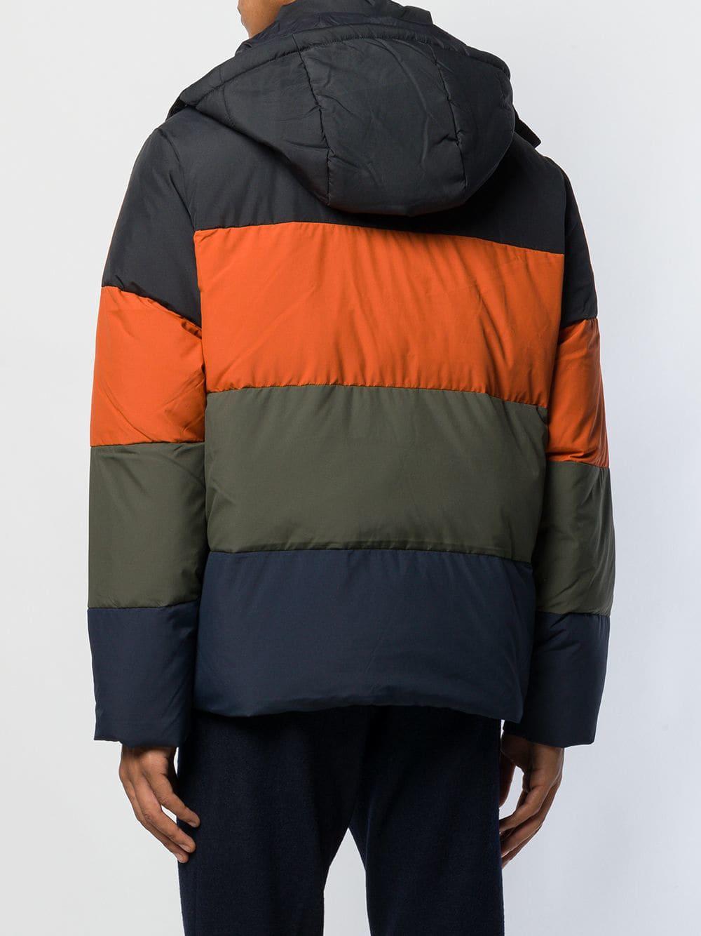 lacoste colour block padded jacket