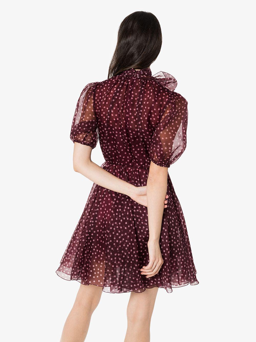 Dolce & Gabbana Polka-dot Organza Mini Dress in Red | Lyst