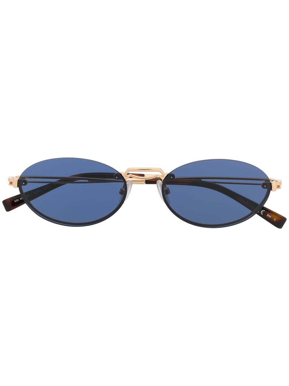 Max Mara Slim Oval Sunglasses in Metallic | Lyst