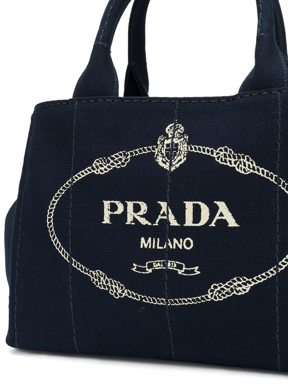 prada blue tote bag