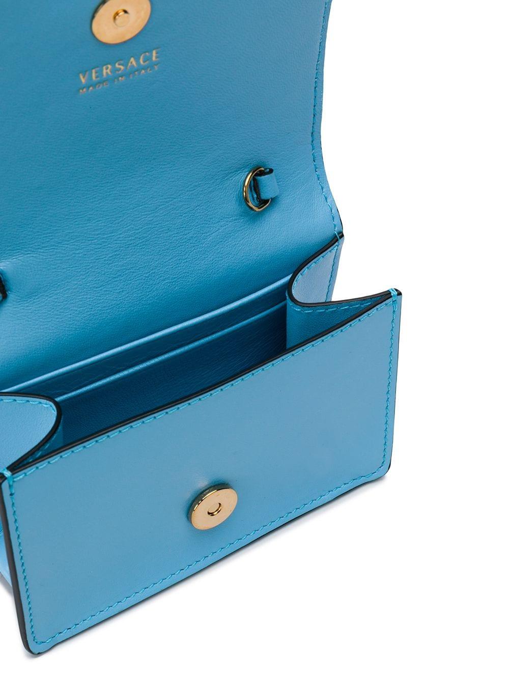 Versace Mini Virtus Crossbody Bag in Blue