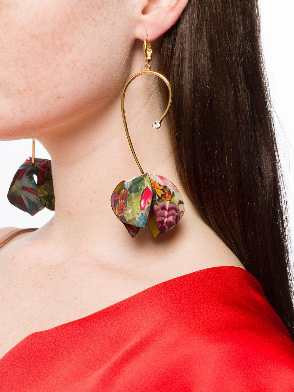 Marni Cotton Flower Drop Earrings in Gold (Metallic) Lyst