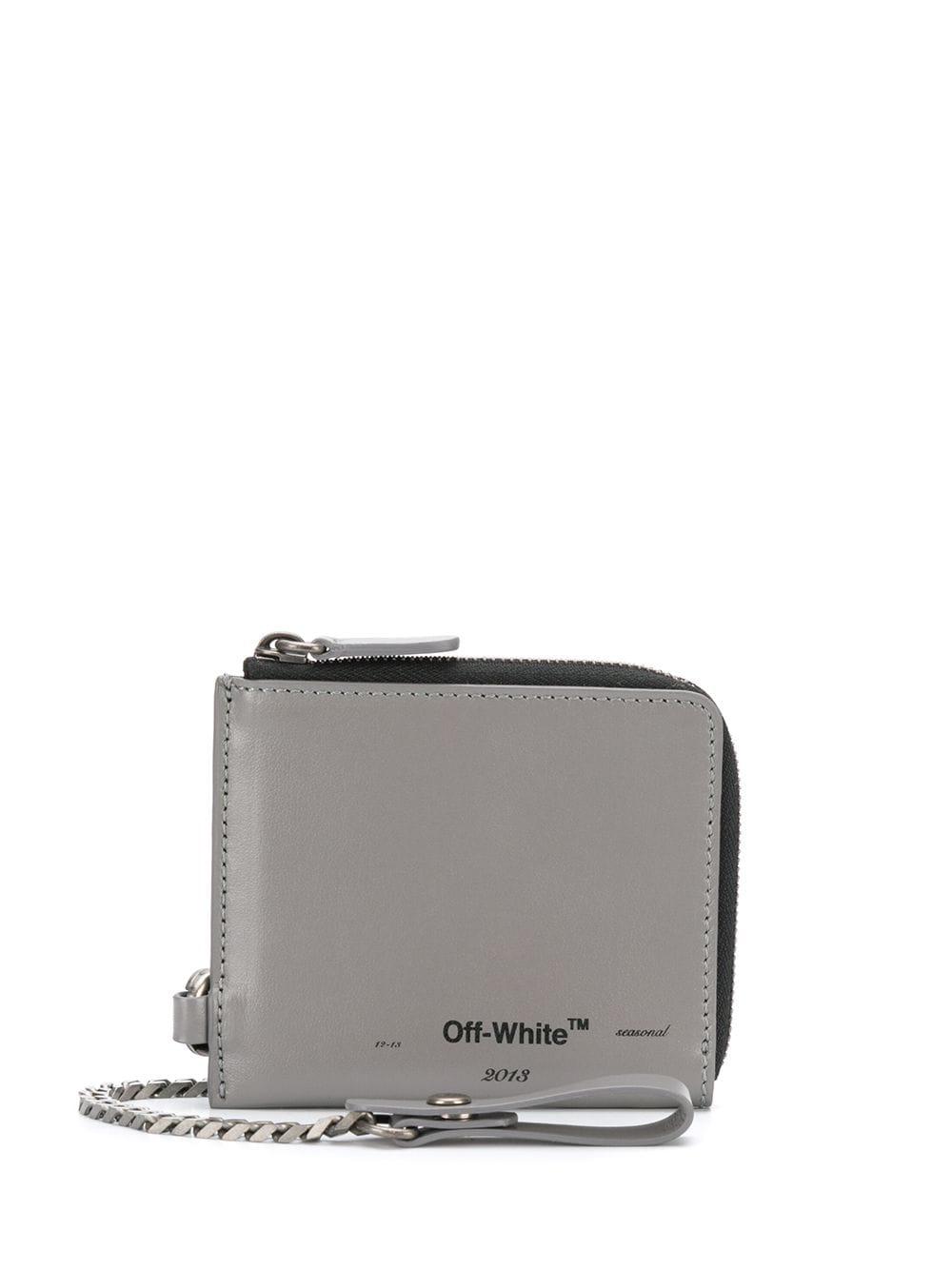 Off-White c/o Virgil Abloh Chain Strap Leather Wallet in Grey (Gray) for Men - Lyst