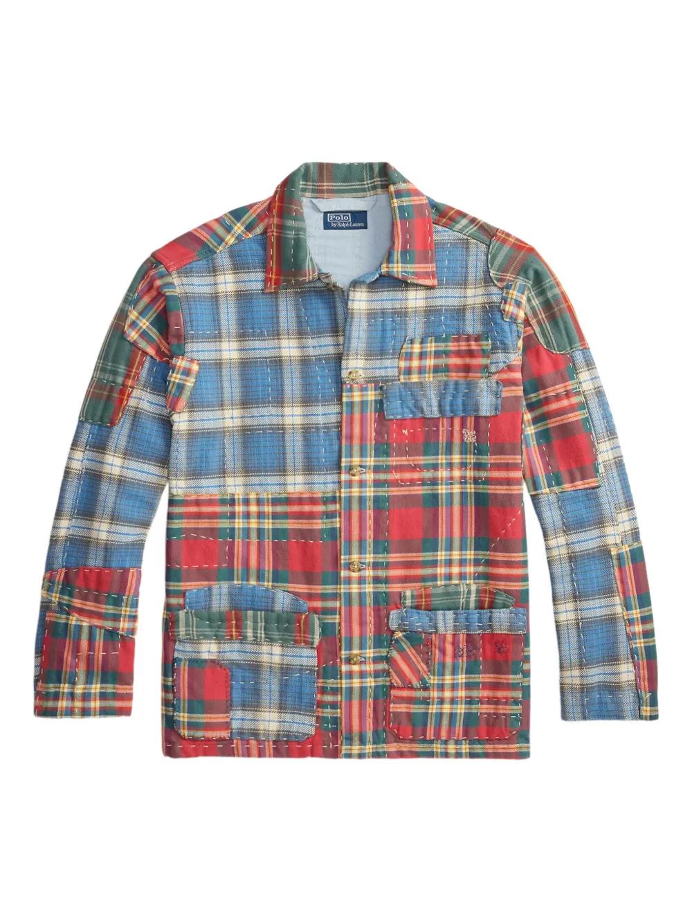 メンズ Polo Ralph Lauren パッチワーク チェック オーバーシャツ