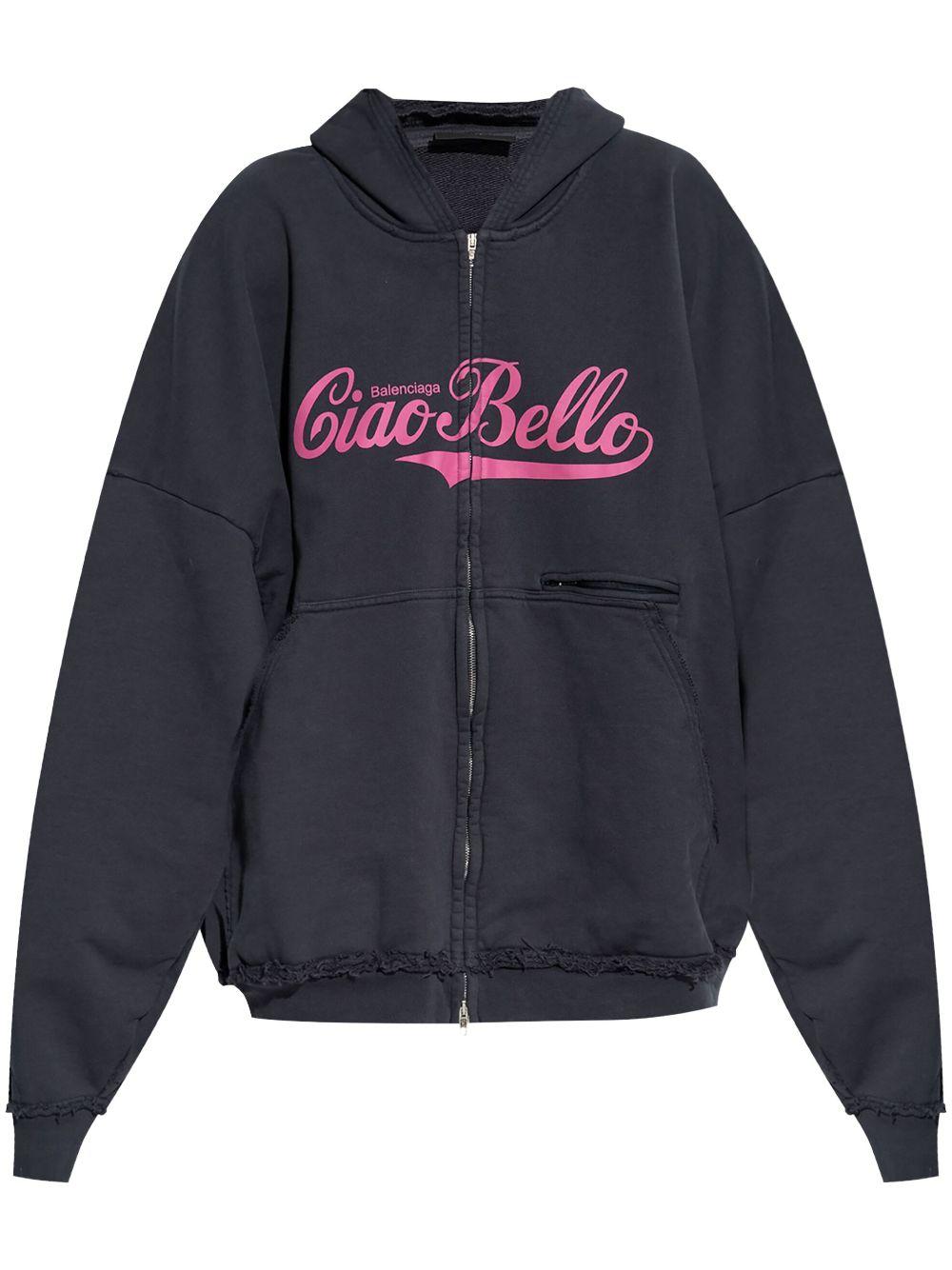 Balenciaga Ciao Bello Hoodie in Blue | Lyst