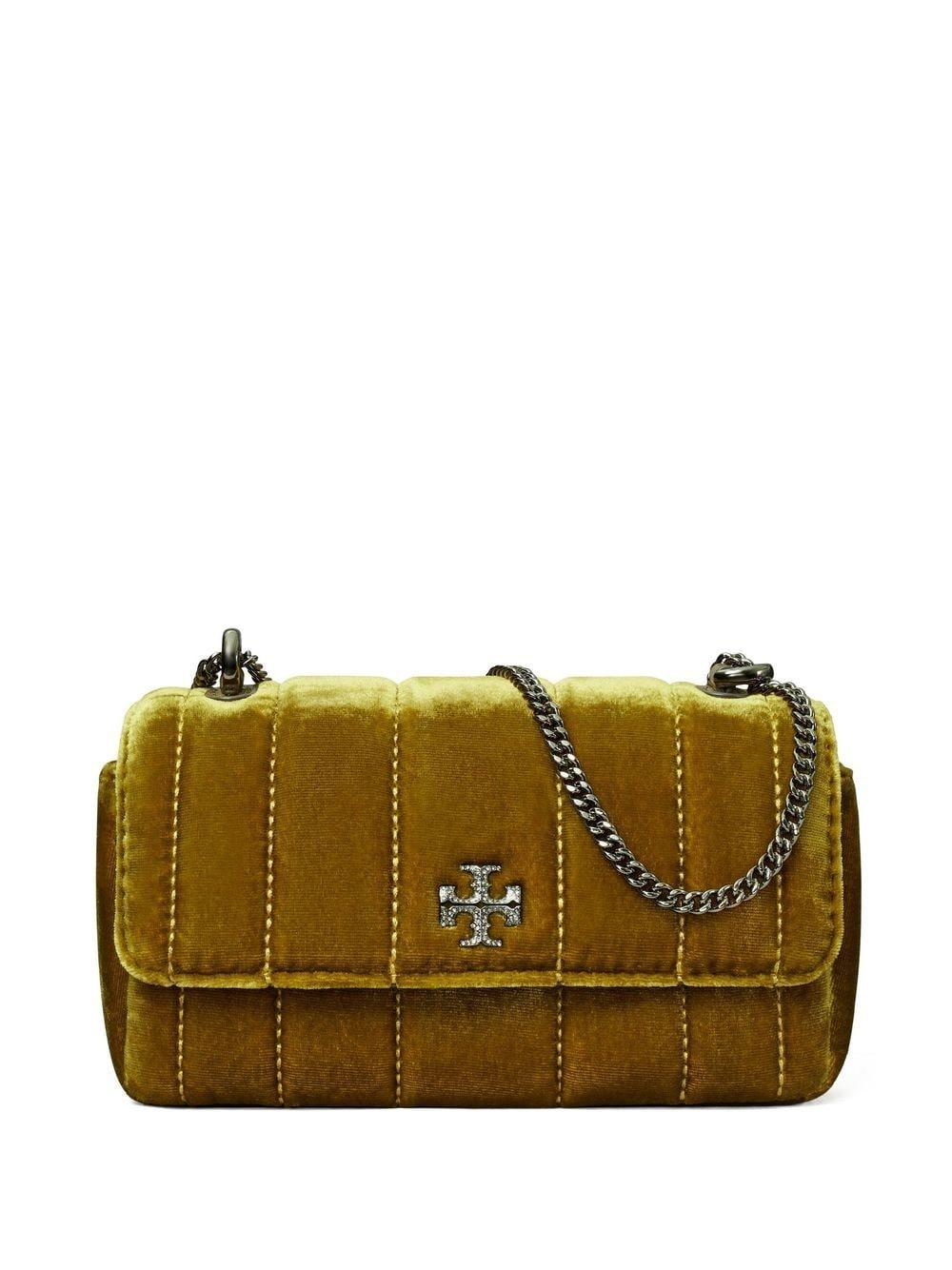 Tory Burch Kira Velvet Mini Flap Bag in Green Lyst