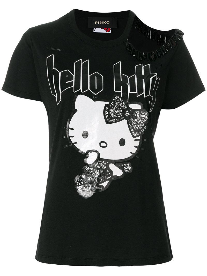 Pinko Cotton Hello Kitty T-shirt in Black | Lyst