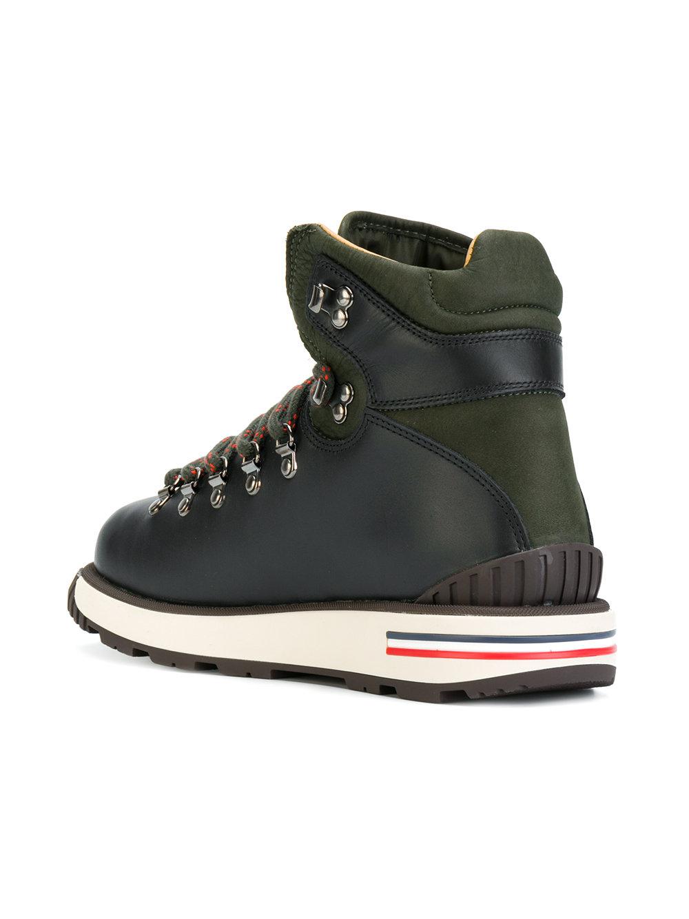 Moncler Leather Mountain Boots in Black for Men Lyst