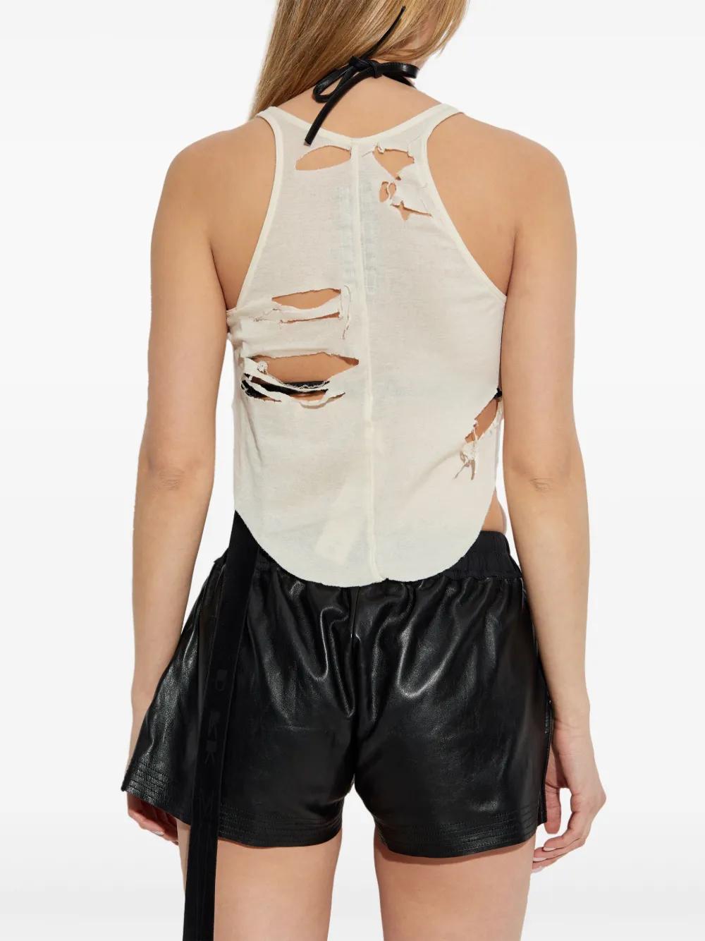 Rick Owens Ripped Tank Top in White | Lyst