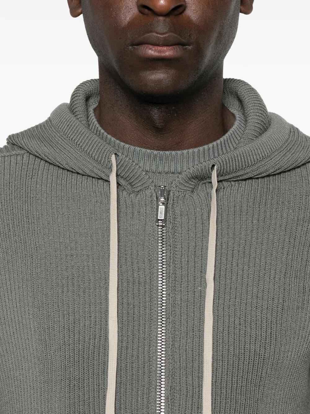 Rick Owens Hooded Zip-Up Cardigan in Gray for Men | Lyst
