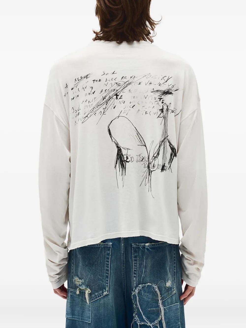 Ann Demeulemeester Sketchbook T-Shirt in Blue for Men | Lyst