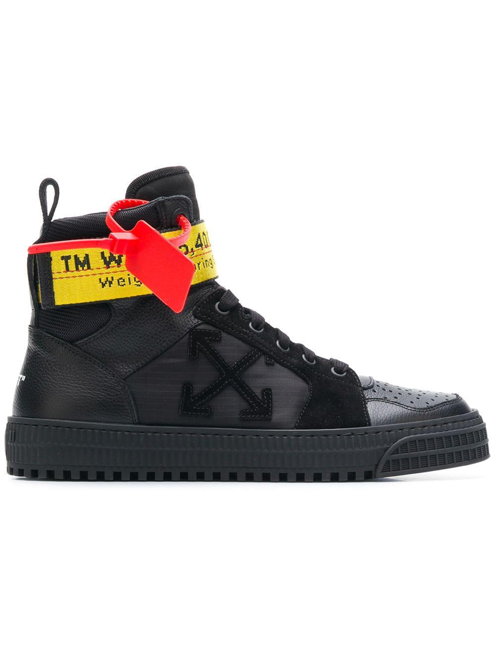 off white industrial high top trainers