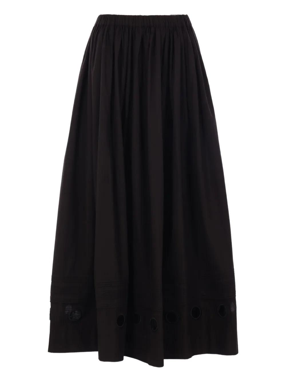 スカート Maria Calderara Maxi Side Slit Sequin Skirt With Taffeta Maria Calderara Side Slit Sequin Skirt With Taffeta Band