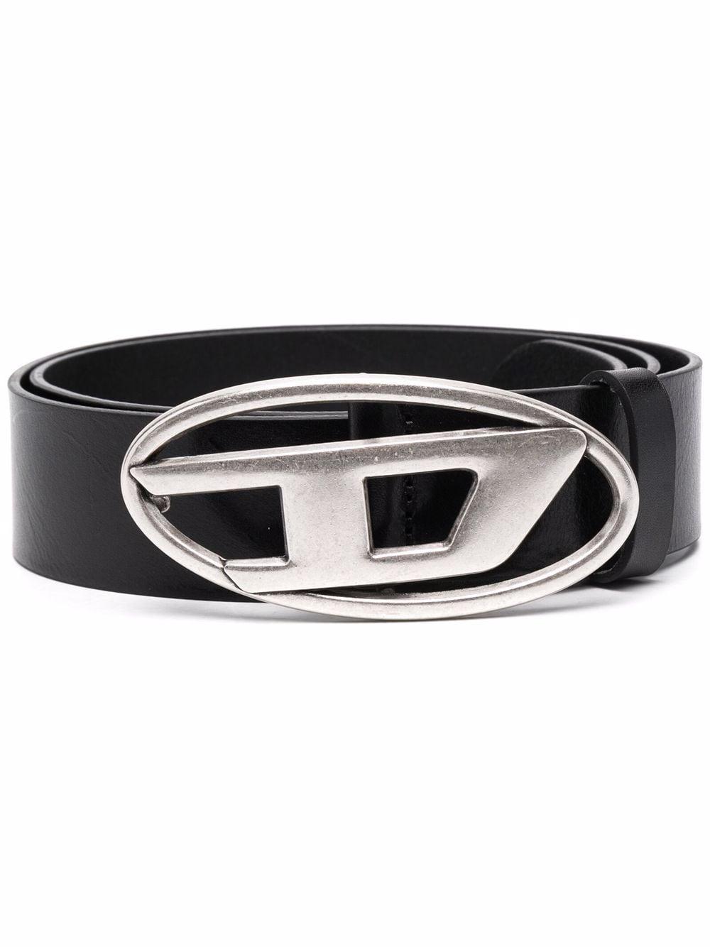 DIESEL 1dr Logo-buckle Leather Belt in Black | Lyst
