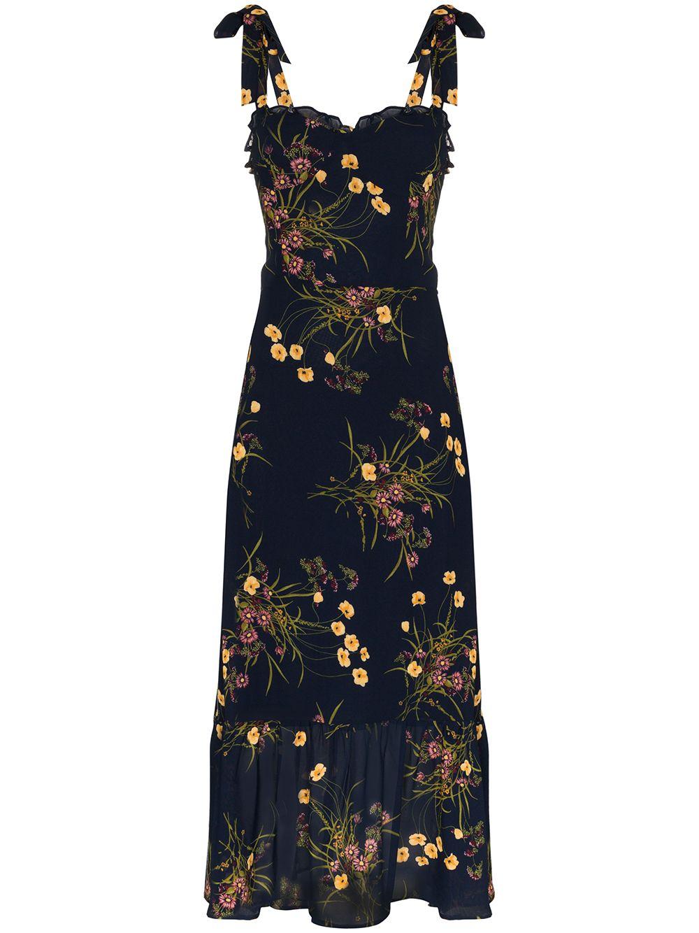 Reformation Nikita Floralprint Dress in Blue Lyst