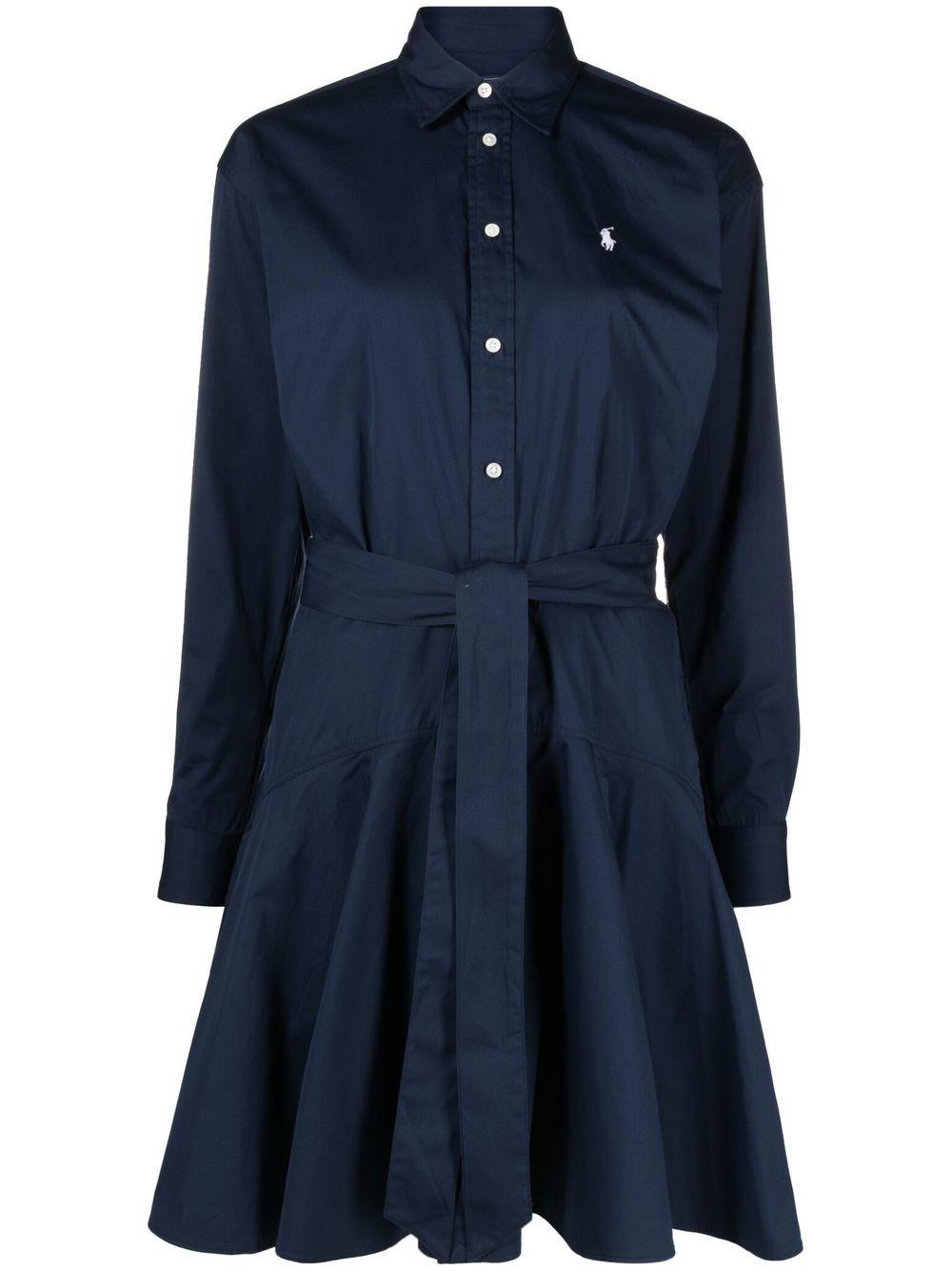 Polo Ralph Lauren Polo - Tied-waist Shirt Dress in Blue | Lyst
