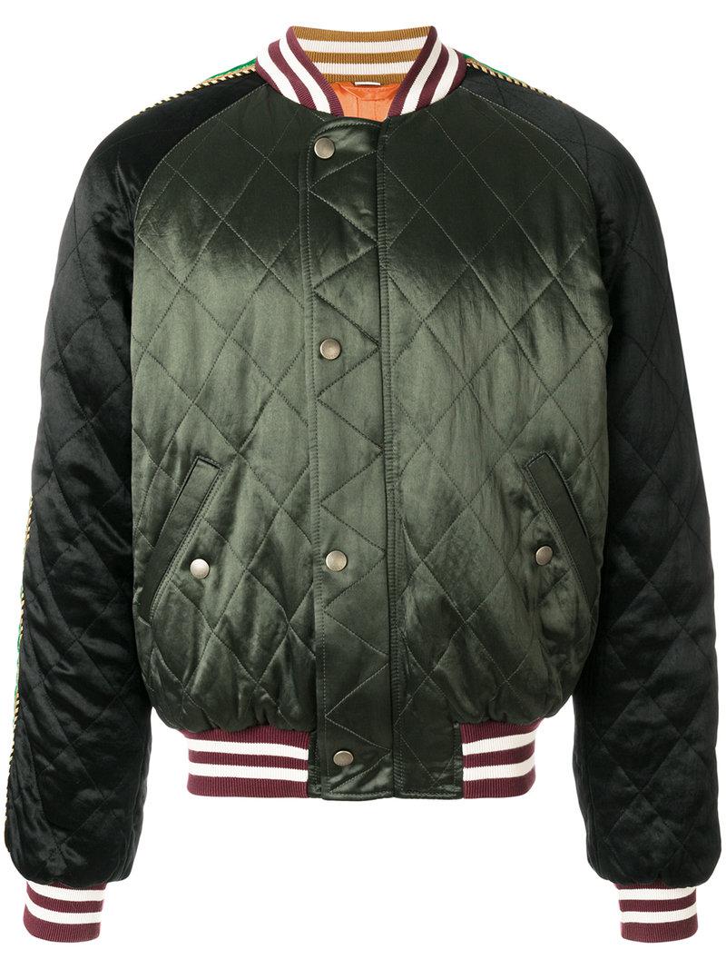 Gucci Ufo Embroidered Bomber Jacket in Green for Men | Lyst