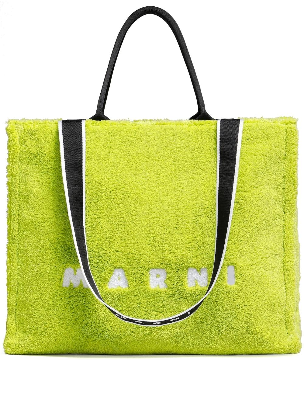Marni Terrycloth Logo Tote Bag in Yellow for Men Lyst