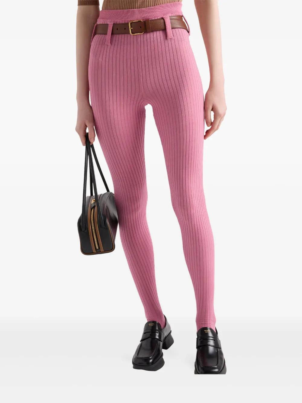 タイツ・ソックス PRADA Ribbed tights Pink Prada Ribbed Tights in Pink | Lyst