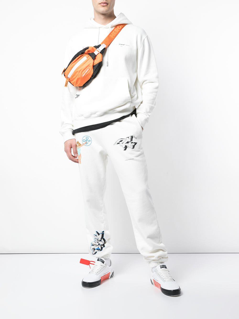 Off-White c/o Virgil Abloh Cotton Graffiti Hoodie in White for Men - Lyst