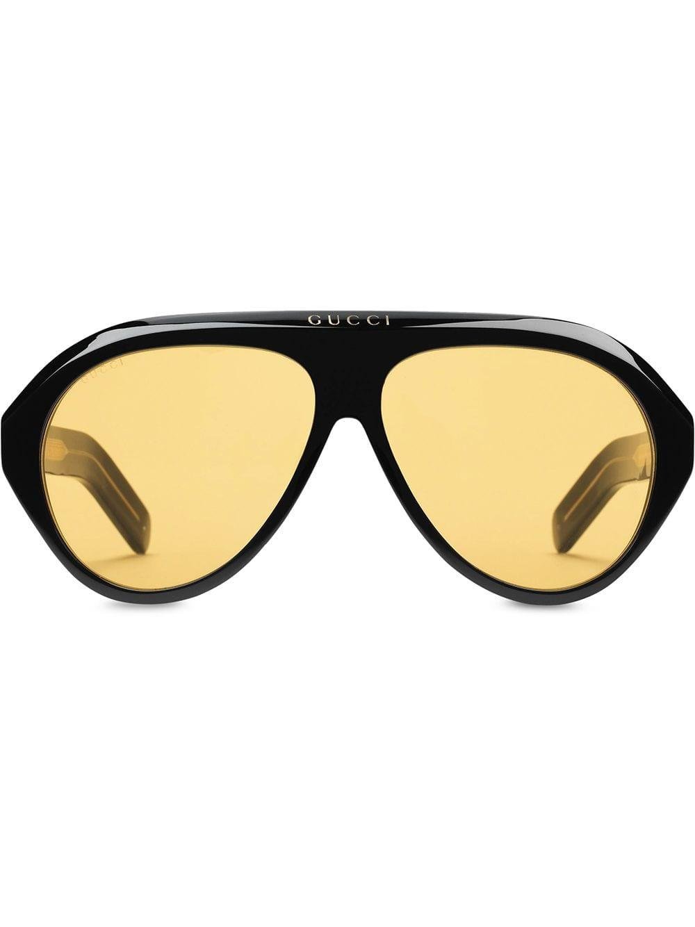 Gucci Navigator Sunglasses With Double G in Black Lyst UK