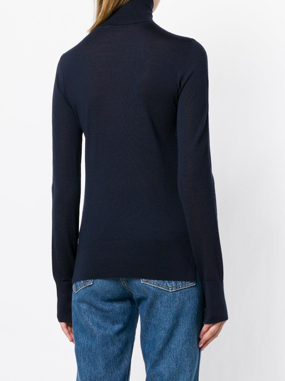 JOSEPH Wool Lightweight Turtleneck Sweater in Blue - Lyst