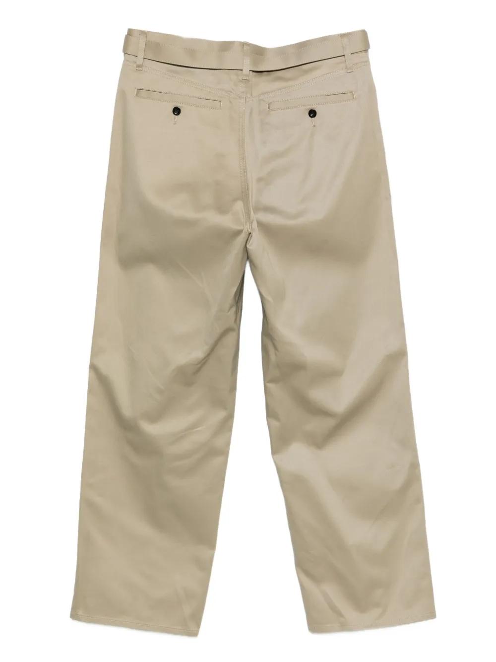 Sacai Belted Trousers in Natural for Men | Lyst