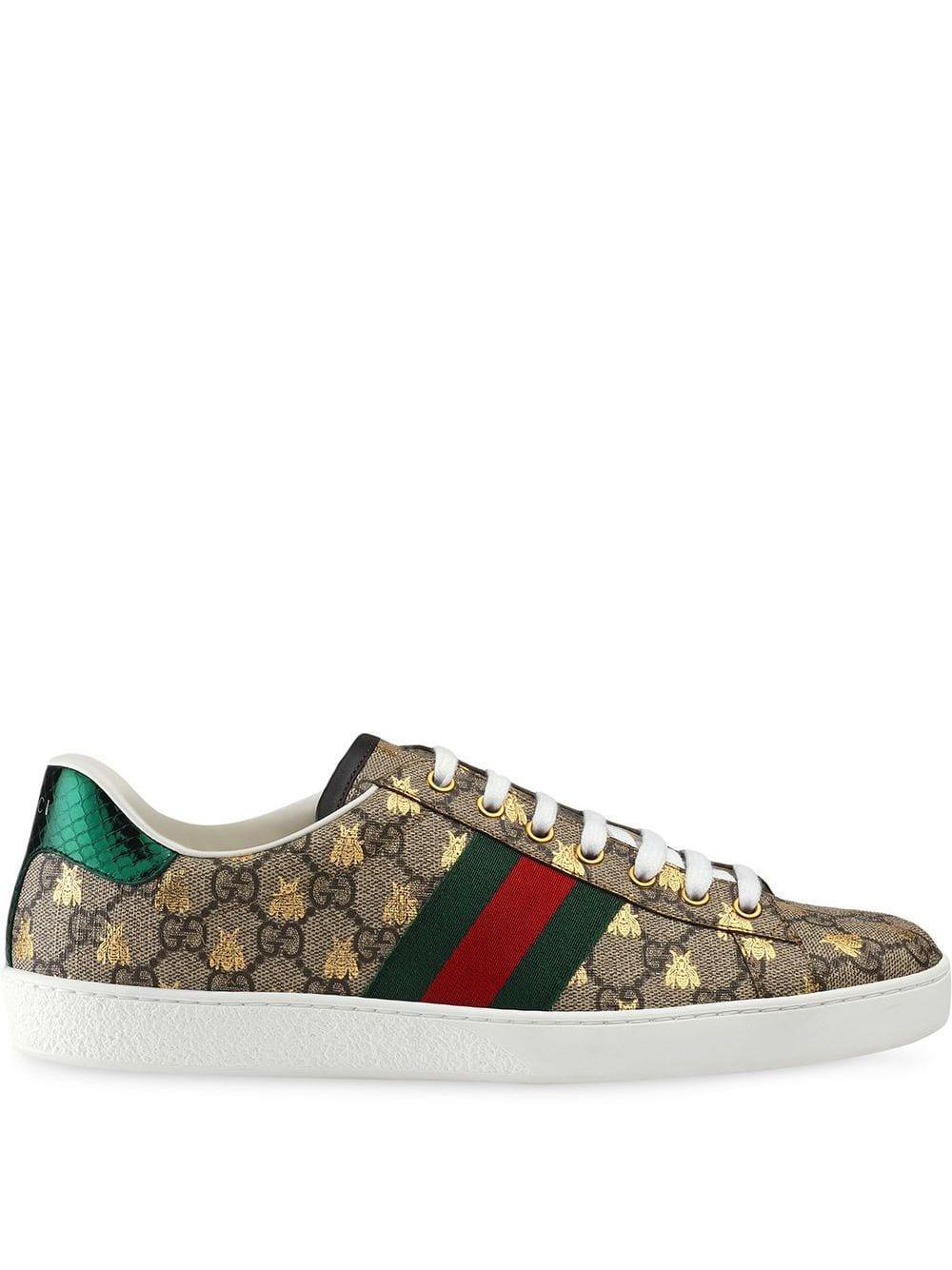 gucci ace bee trainers mens
