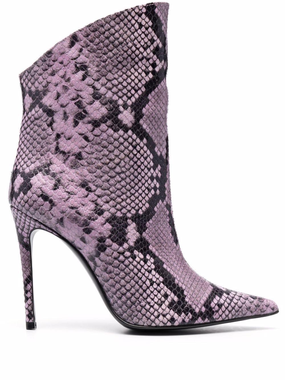 Purple shop snakeskin boots