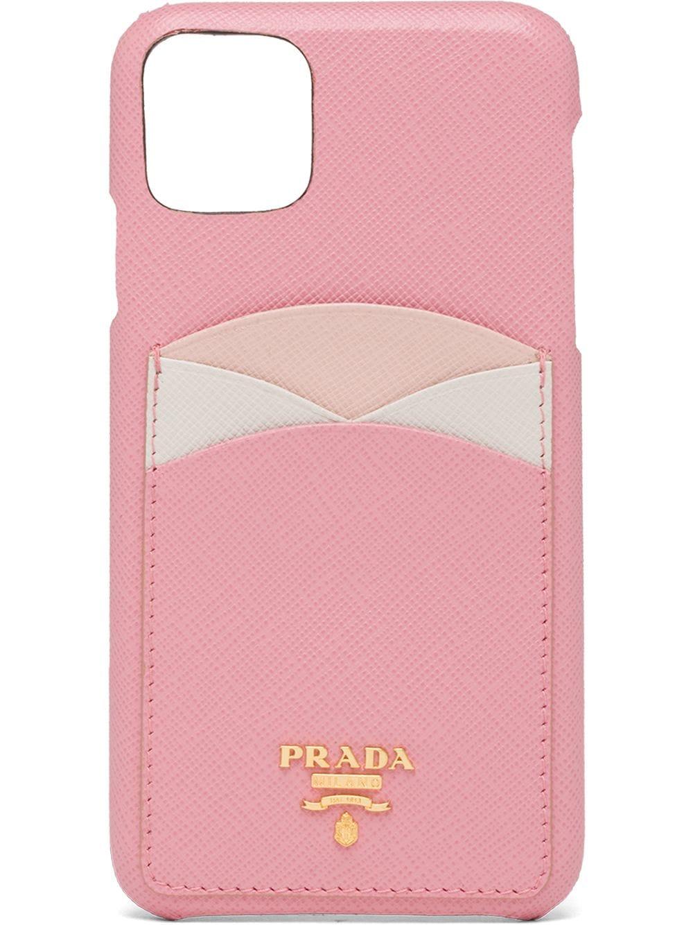 Prada Leather Colour-block Iphone 11 Pro Max Case in Pink | Lyst