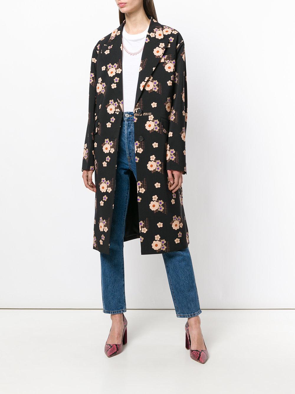 black floral coat