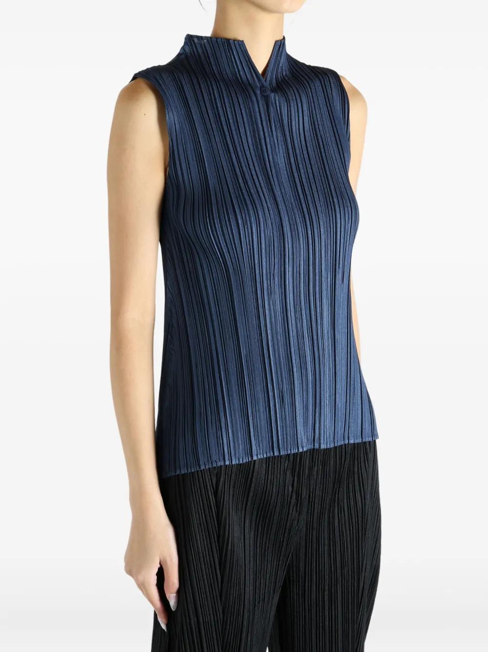 PLEATS PLEASE メッシュ プリーツ タンクトップ 3 ネイビー PLEATS PLEASE メッシュ プリーツ タンクトップ 3 ネイビー