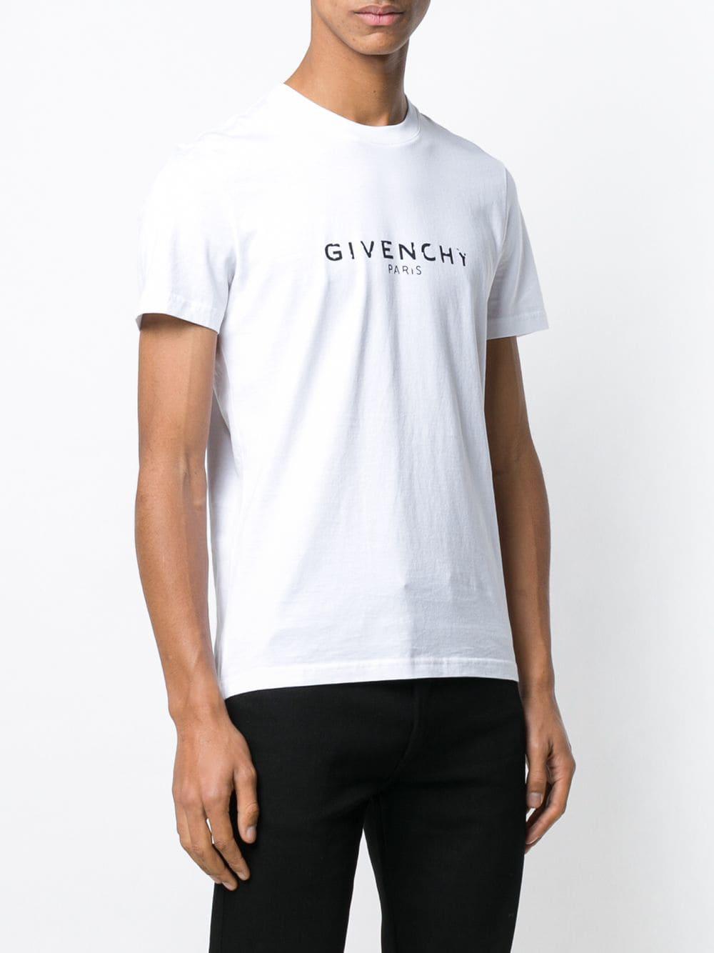 Givenchy Cotton Logo Print T-shirt in White for Men - Lyst
