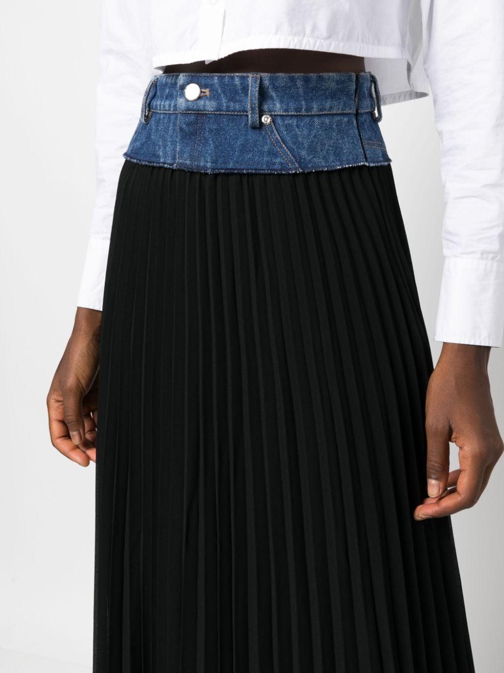 Jupe plissee a bords en jean Sandro en coloris Noir Lyst