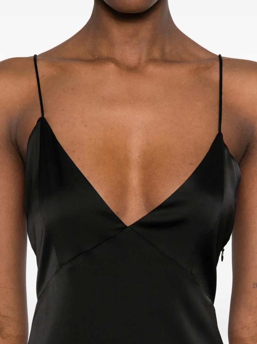 knee length dresses for ladies Léonore Black Deconstructed Open-Back Midi Dress M / Black main image 0