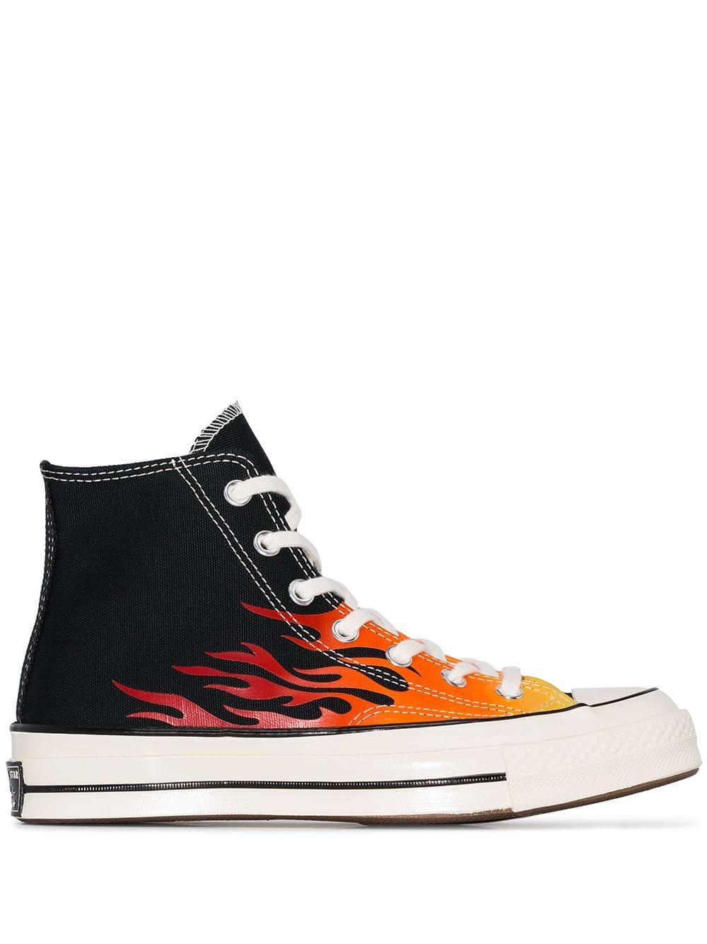 Converse Cotton Chuck 70 Flame-print High-top Sneakers in Black - Lyst