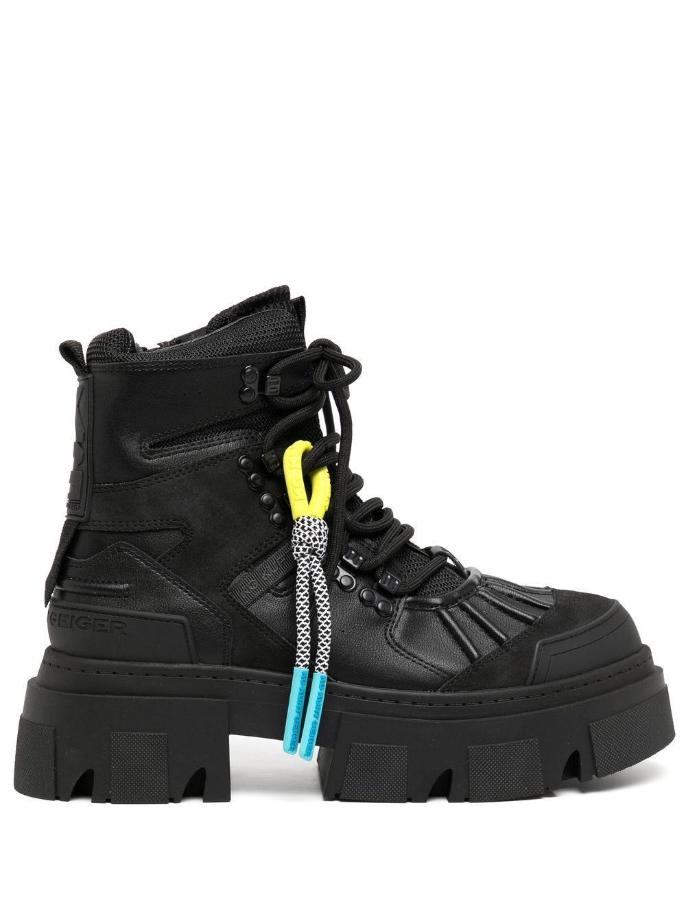 kurt geiger lace up boot in black