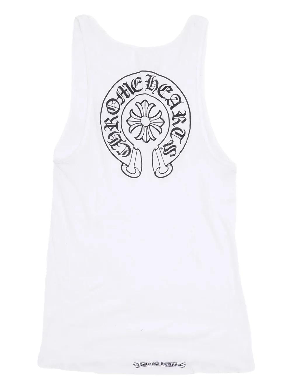 Chrome Hearts Horseshoe-Motif Ribbed Tank Top in White for Men | Lyst