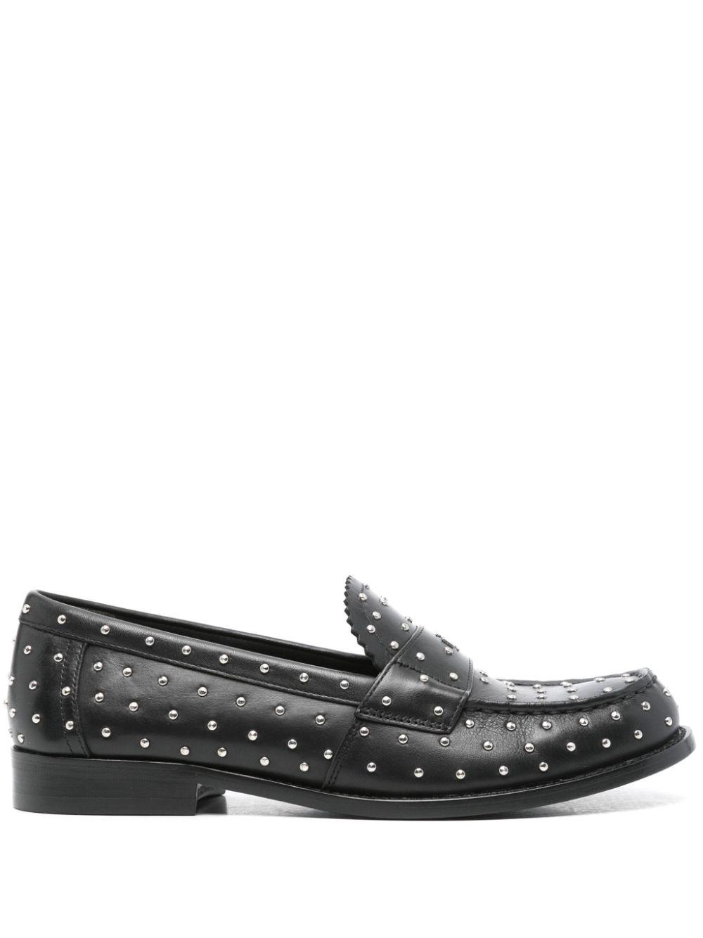 Tory Burch レディース グレー スタッズ ローファー フラットシューズ