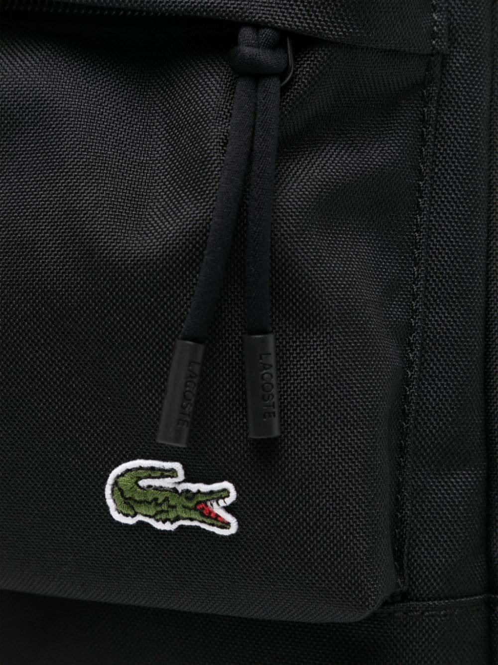Lacoste Logo-embroidered Piqué Backpack in Black | Lyst