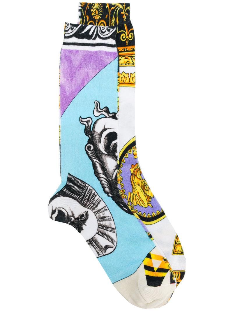 Versace Cotton Pack Of 2 Print Socks in Blue for Men Lyst