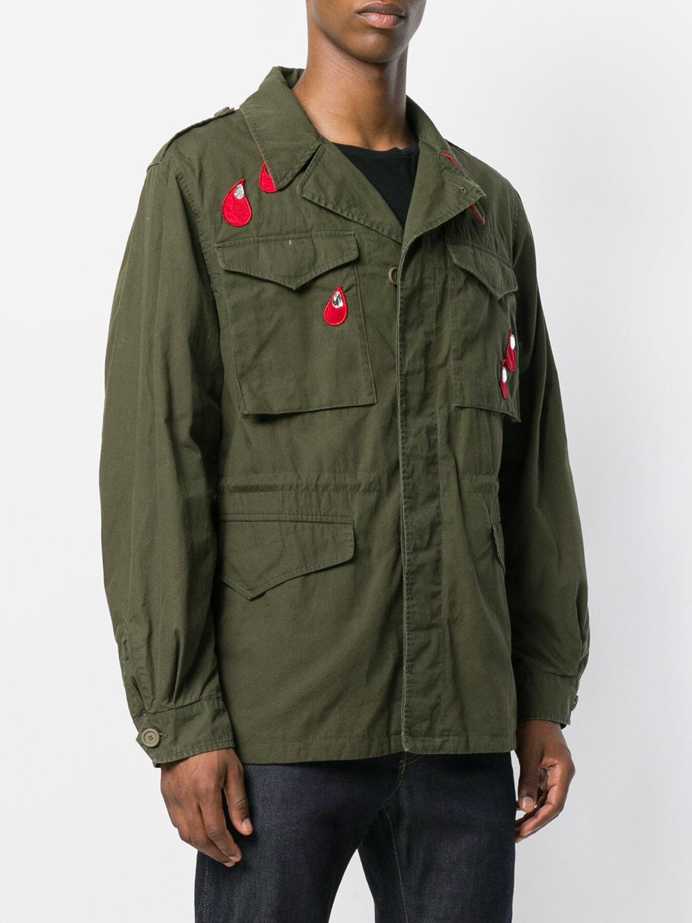 Gucci Military Fake Logo Jacket in Green for Men | Lyst Canada