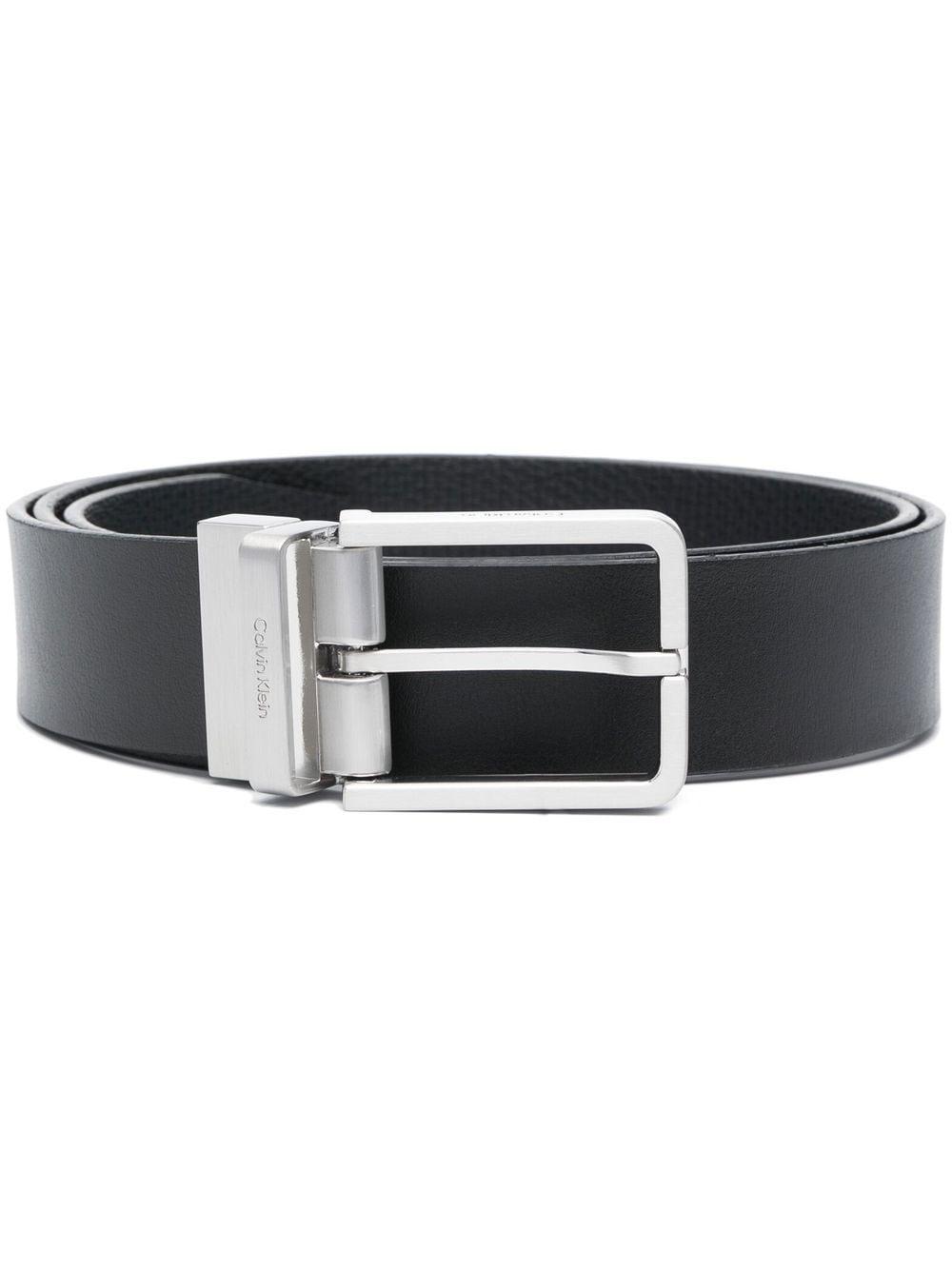 Calvin Klein Buckle-fastening Leather Belt in Black for Men | Lyst