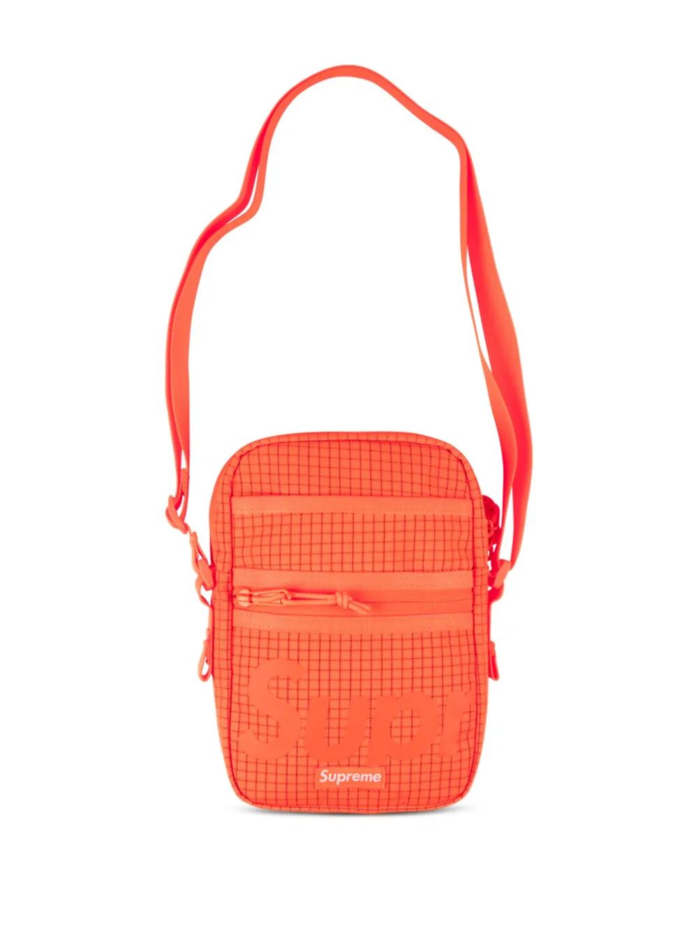 supreme-orange-Logo-Print-Grid