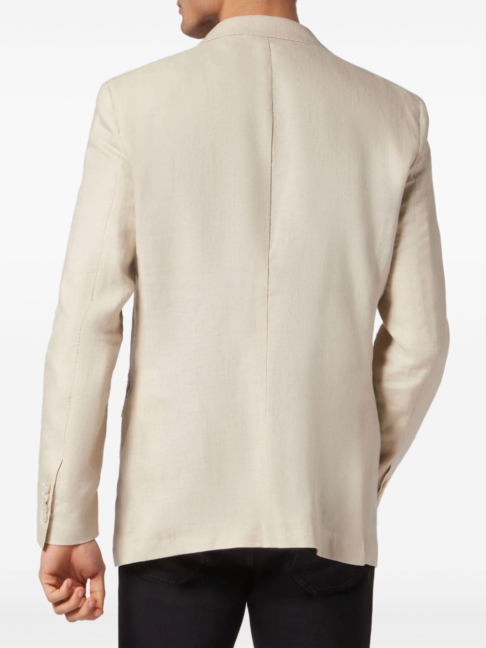 Philipp Plein single-breasted linen blazer - Black