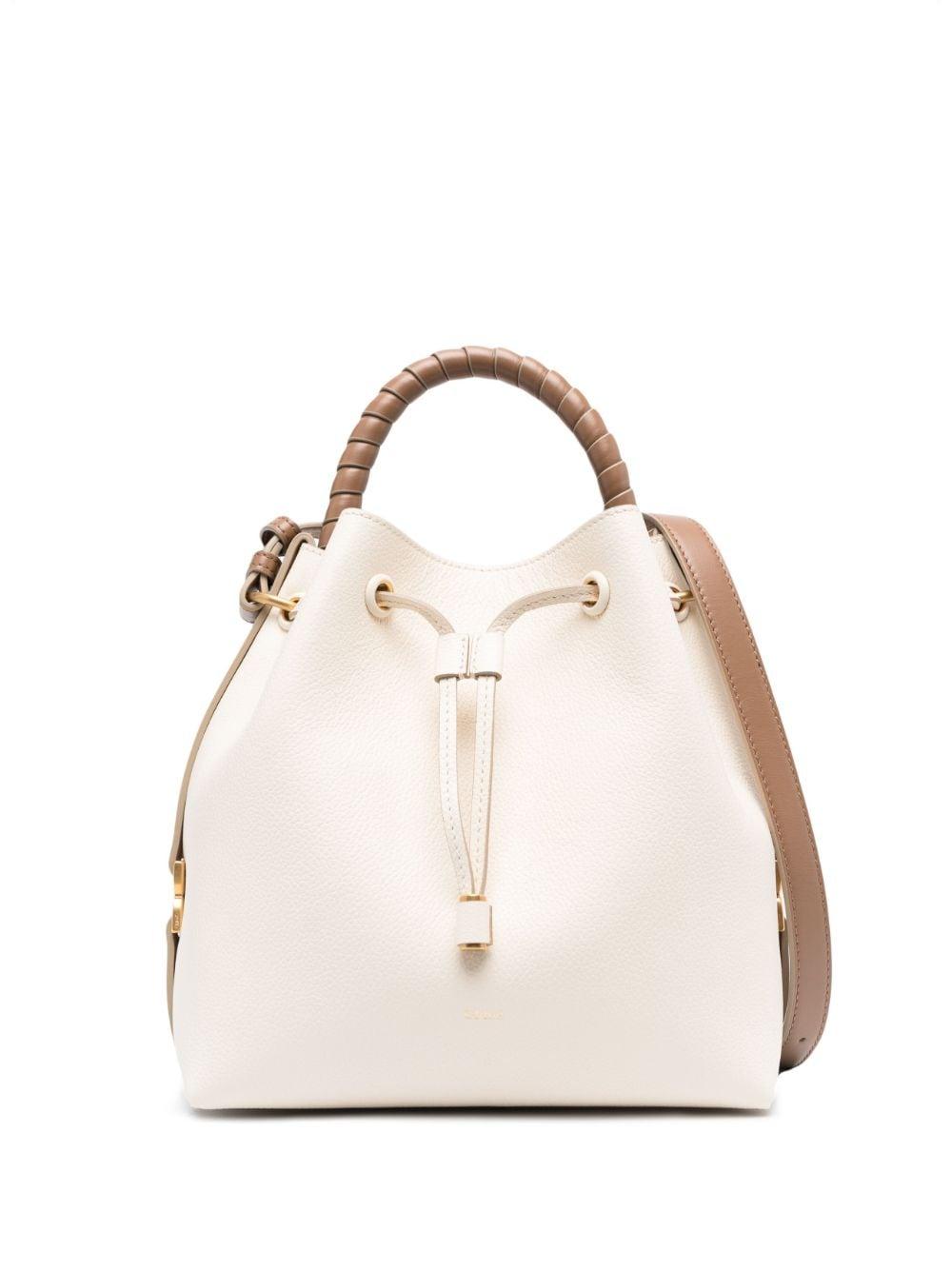 Chloé Marcie Leather Bucket Bag in Natural | Lyst