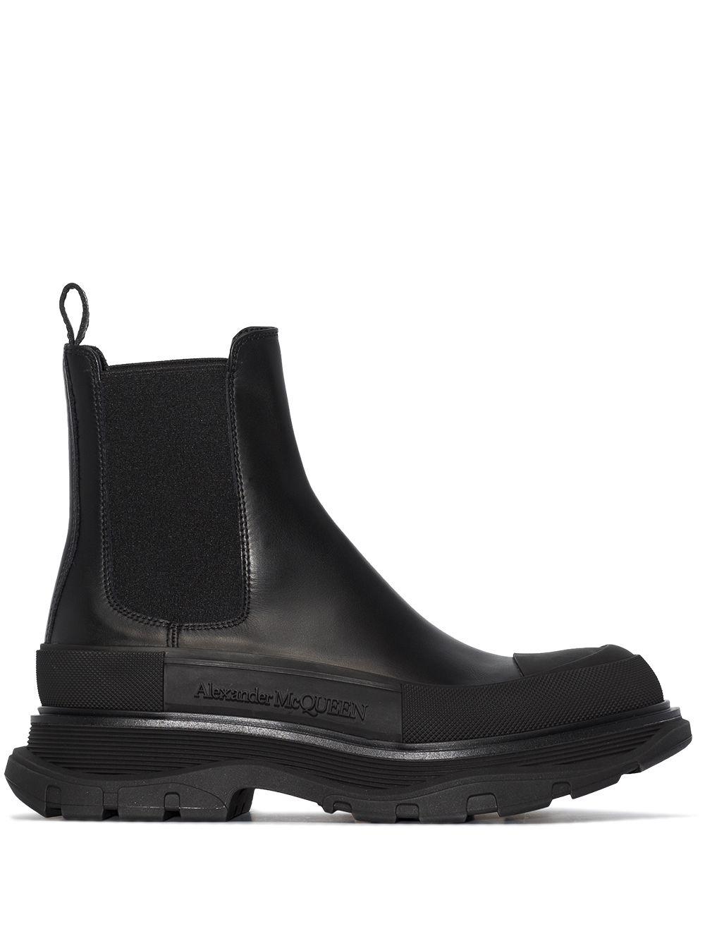 Alexander McQueen Leather Chunky-sole Chelsea Boots in Black - Lyst